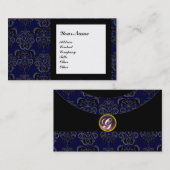 DAMASK GEM STONE MONOGRAM,2 topaz,violett Visitenkarte (Vorne/Hinten)