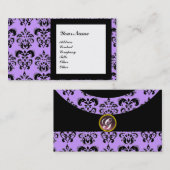 DAMASK GEM STONE MONOGRAM,2 topaz,violett Visitenkarte (Vorne/Hinten)