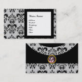 DAMASK GEM STONE MONOGRAM,2 topaz,violett Visitenkarte (Vorne/Hinten)