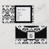 DAMASK GEM STONE MONOGRAM,3 Platin Visitenkarte (Vorne/Hinten)