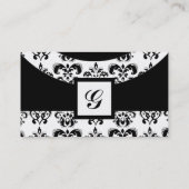 DAMASK GEM STONE MONOGRAM,3 Platin Visitenkarte (Rückseite)