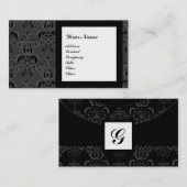 DAMASK GEM STONE MONOGRAM,3 VISITENKARTE (Vorne/Hinten)
