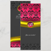 DAMASK GEM STONE MONOGRAM EINLADUNG (Vorne/Hinten)
