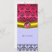 DAMASK GEM STONE MONOGRAM EINLADUNG (Vorderseite)