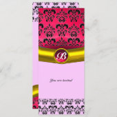 DAMASK GEM STONE MONOGRAM EINLADUNG (Vorne/Hinten)