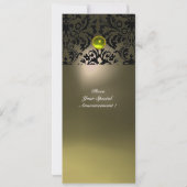 DAMASK GEM STONE MONOGRAM Gelb Einladung (Rückseite)