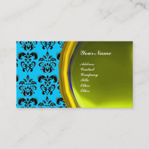 DAMASK GEM STONE MONOGRAM, gelber Topaz, violett Visitenkarte