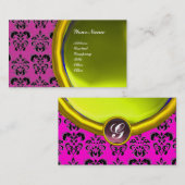 DAMASK GEM STONE MONOGRAM, gelber Topaz, violett Visitenkarte (Vorne/Hinten)
