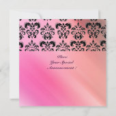 DAMASK GEM STONE MONOGRAM lila Seide blau Einladung (Rückseite)