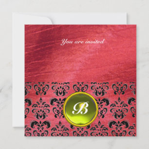DAMASK GEM STONE MONOGRAM lila Seide Einladung