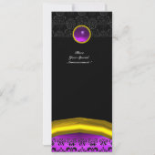 DAMASK GEM STONE MONOGRAM lila Veilchen Einladung (Rückseite)