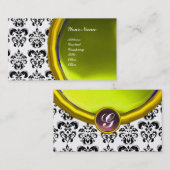 DAMASK GEM STONE MONOGRAM, Perle Visitenkarte (Vorne/Hinten)