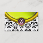 DAMASK GEM STONE MONOGRAM, Perle Visitenkarte (Rückseite)