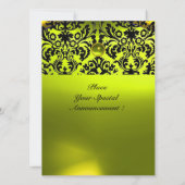 DAMASK GEM STONE MONOGRAM topaz gelb Einladung (Rückseite)