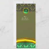 DAMASK GEM STONE MONOGRAMM grün Einladung (Rückseite)