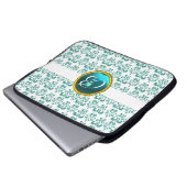 DAMASK GEM STONE MONOGRAMM LAPTOPSCHUTZHÜLLE (Vorne Knopf)