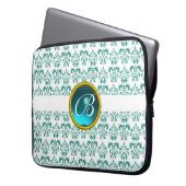 DAMASK GEM STONE MONOGRAMM LAPTOPSCHUTZHÜLLE (Vorderseite Links)