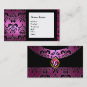 DAMASK GEM STONE MONOGRAMM rosa Visitenkarte (Vorne/Hinten)