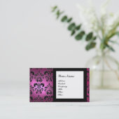 DAMASK GEM STONE MONOGRAMM rosa Visitenkarte (Stehend Vorderseite)