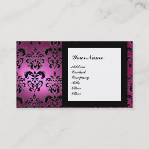 DAMASK GEM STONE MONOGRAMM rosa Visitenkarte