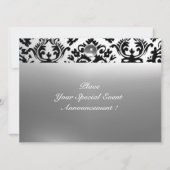 DAMASK GEM STONE MONOGRAMM weiß Einladung (Rückseite)