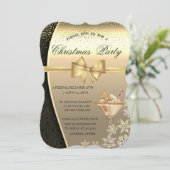 Damask Gingerbread Firmenweihnachtsfest Party Einladung (Stehend Vorderseite)