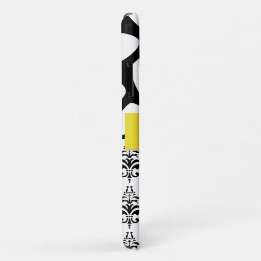 Damask, Giraffe, Schwarzweiß, Monogramm Case-Mate iPhone Hülle (Hinten/Rechts)