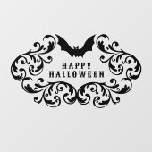 Damask Glam Bat Happy Halloween Fensteraufkleber (Blatt)