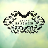 Damask Glam Bat Happy Halloween Fensteraufkleber (Blatt 3)