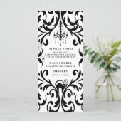 Damask Glam Halloween Party Menükarte (Stehend Vorderseite)