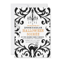 Damask Glam Halloween Soiree Einladung