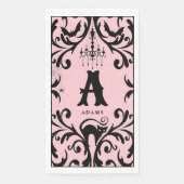 Damask Glam Monogram Halloween Paper Gasttücher Serviette (Vorderseite)
