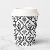 Damask Glam Monogram Halloween Pumpkin Pappbecher (Rückseite)