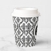 Damask Glam Monogram Halloween Pumpkin Pappbecher (Rechts)