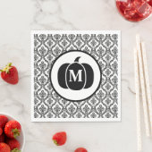 Damask Glam Monogram Halloween Pumpkin Serviette (Beispiel)