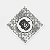 Damask Glam Monogram Halloween Pumpkin Serviette (Ecke)