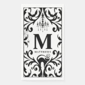Damask Glam Monogram Halloween Serviette (Vorderseite)