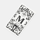 Damask Glam Monogram Halloween Serviette (Ecke)