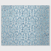 Damask Glitzer Blue Silver Gray Royal Hütte Lux Geschenkpapier (Flach)
