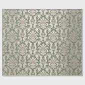 Damask Glitzer Mint Silver Gray Royal Hütte Geschenkpapier (Flach)