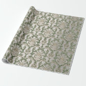 Damask Glitzer Mint Silver Gray Royal Hütte Geschenkpapier (Ungerollt)