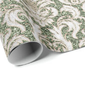 Damask Glitzer Mint Silver Gray Royal Hütte Geschenkpapier (Rolleneckpunkt)