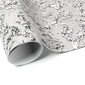 Damask Glitzer Silver Gray Royal Metallic Bridal Geschenkpapier (Rolleneckpunkt)