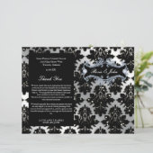 Damask Glitzer Silver Wedding Anniversary Program (Stehend Vorderseite)