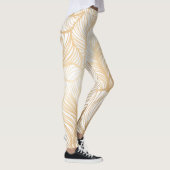 Damask Gold Floral Muster Leggings (Rechts)