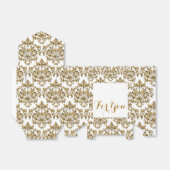 Damask Gold weiße feierliche Hochzeit Geschenkschachtel (Ungefaltet)