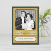 Damask Golden (50. Jubiläum) Party Einladung (Stehend Vorderseite)