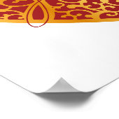 Damask Golden Liebe Rotes Herz Poster (Ecke)
