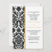 Damask Golden Yellow accent Hochzeit Einladung (Vorderseite)