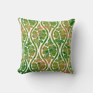 Damask Green Grunge Look Kissen